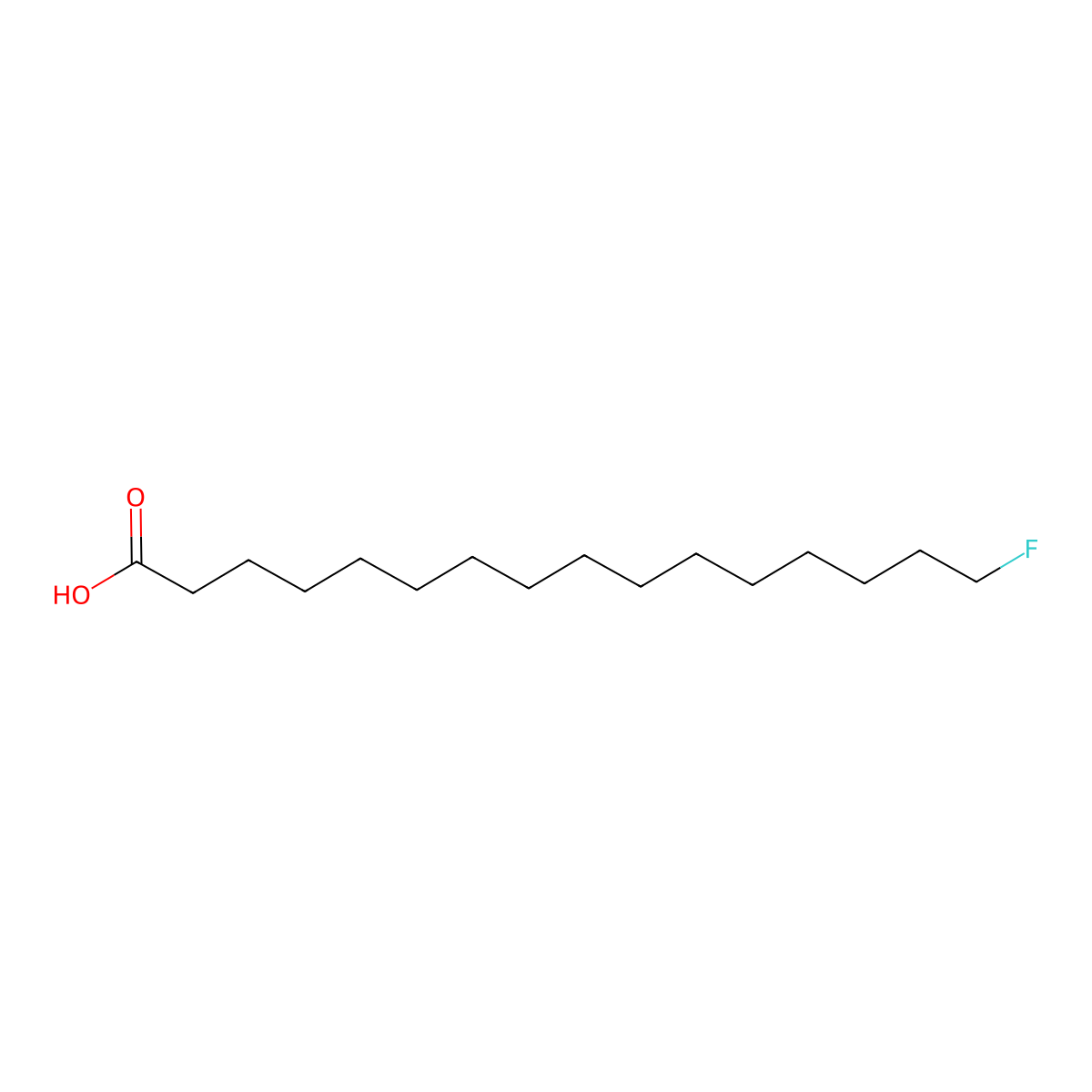 16-Fluoropalmitic acid molecular structure, CAS 3109-58-8