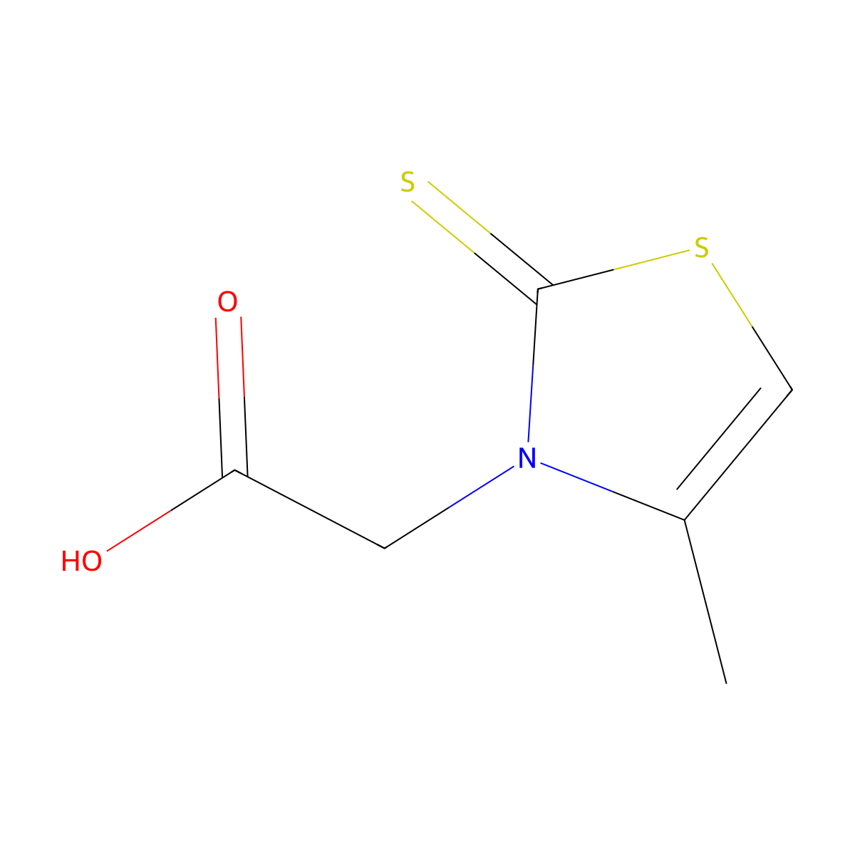 3(2H)-Thiazoleacetic acid, 4-methyl-2-thioxo- molecular structure, CAS 31090-12-7