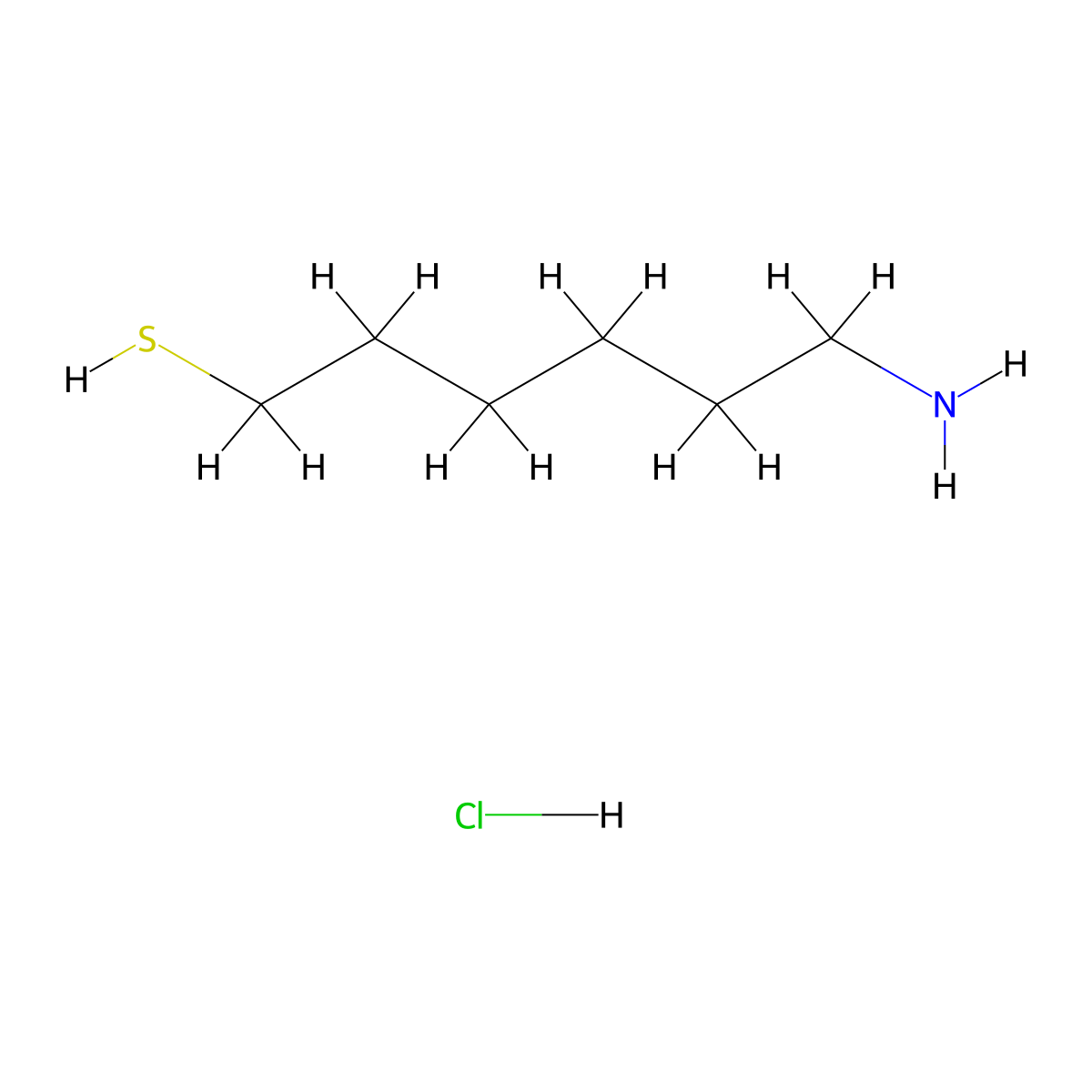 6-Amino-1-hexanethiol hydrochloride molecular structure, CAS 31098-40-5