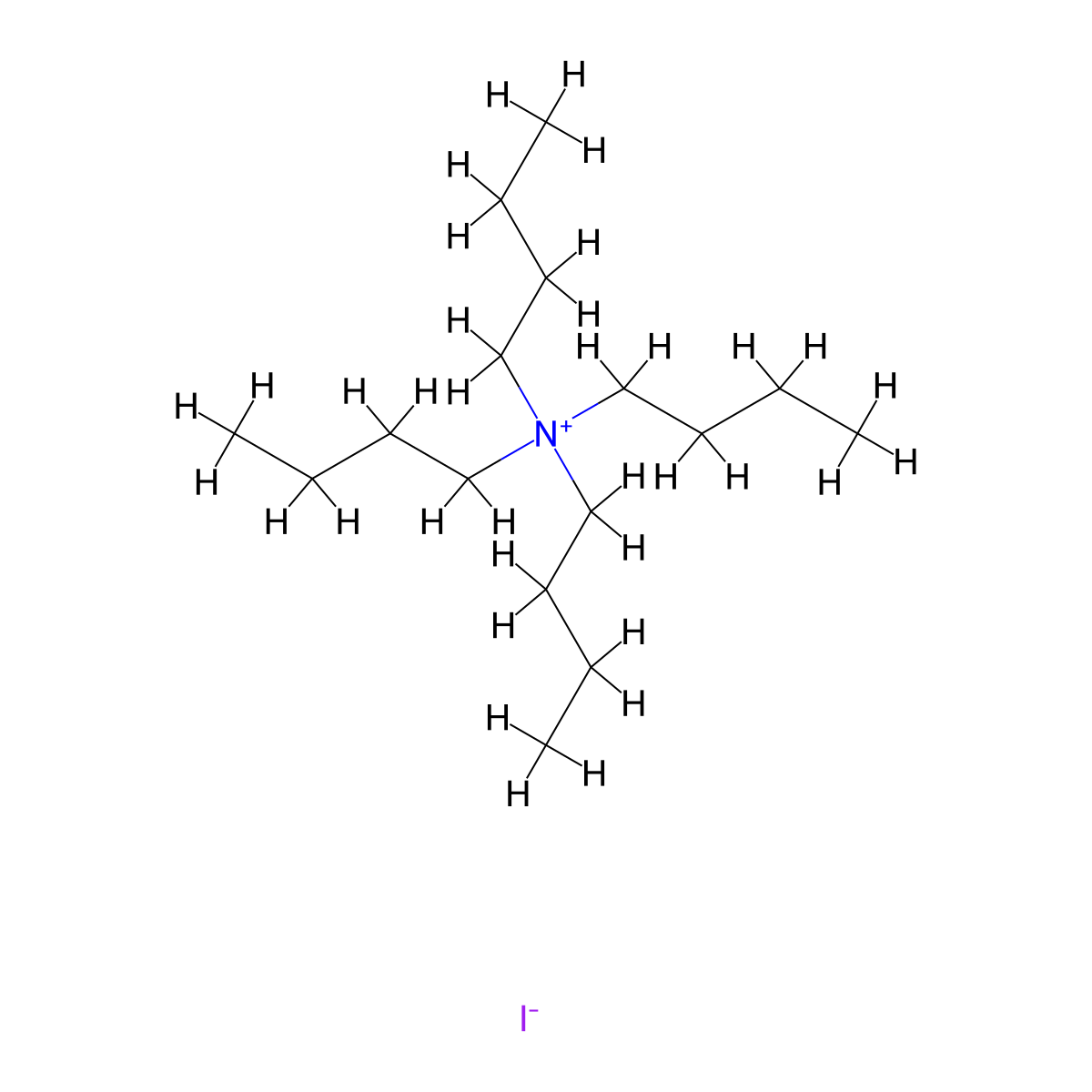 Tetrabutylammonium Iodide molecular structure, CAS 311-28-4