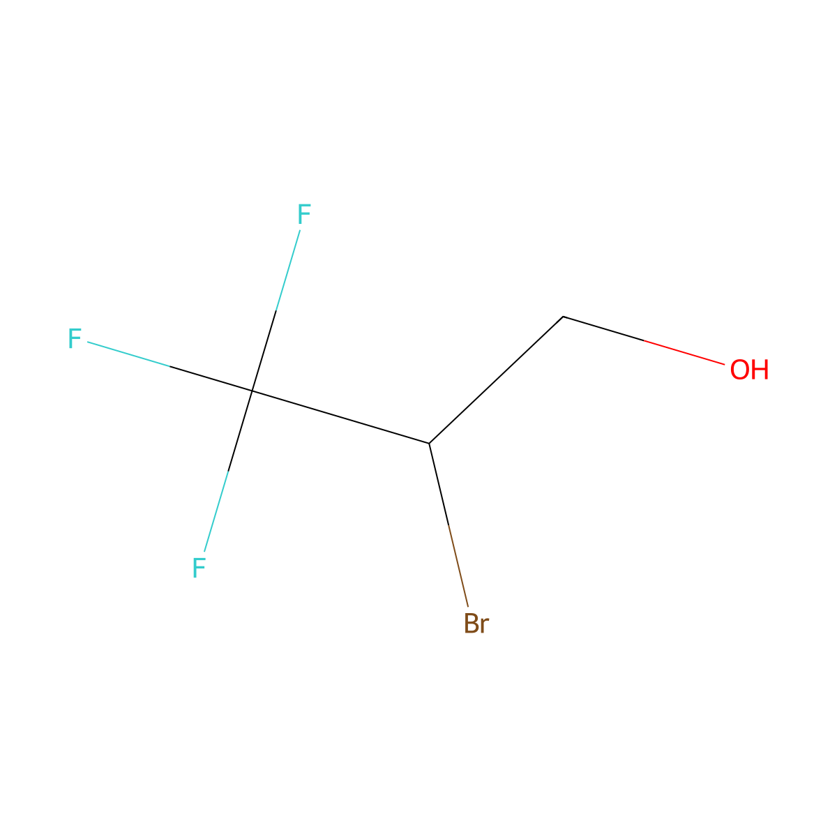2-Bromo-3,3,3-trifluoropropan-1-ol molecular structure, CAS 311-86-4