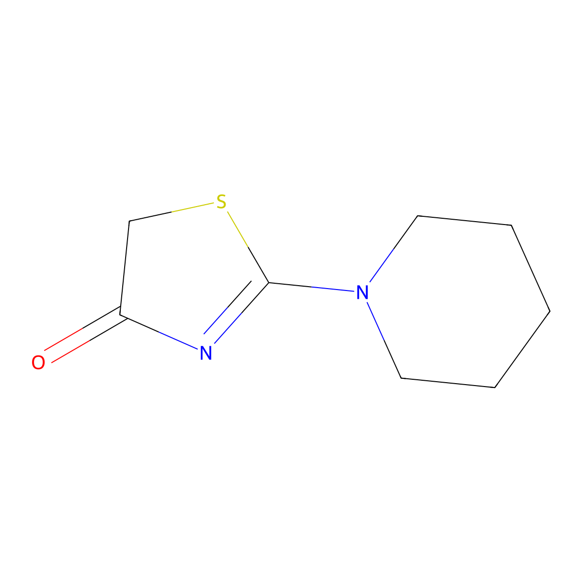 2-piperidin-1-yl-1,3-thiazol-4(5H)-one molecular structure, CAS 31101-37-8