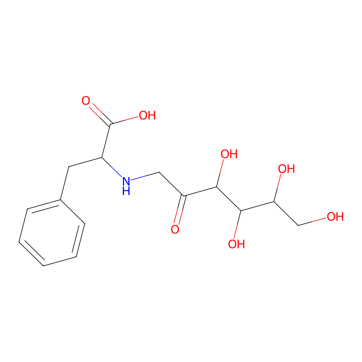 Fructose-phenylalanine molecular structure, CAS 31105-03-0