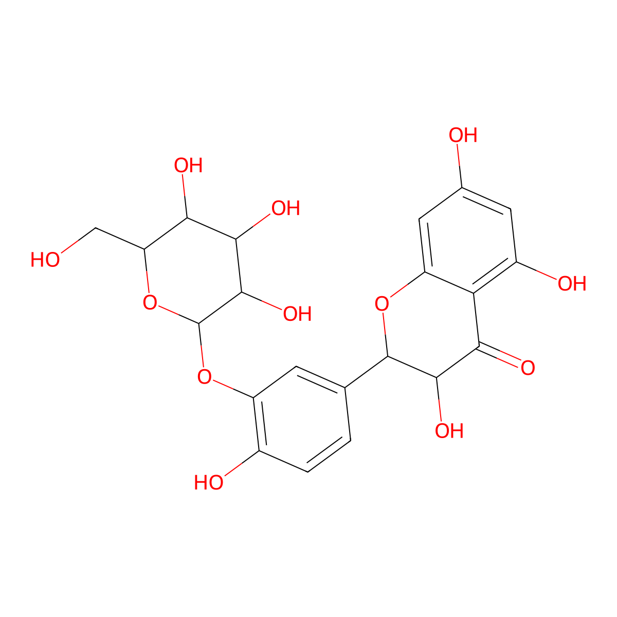 Taxifolin 3'-glucoside molecular structure, CAS 31106-05-5