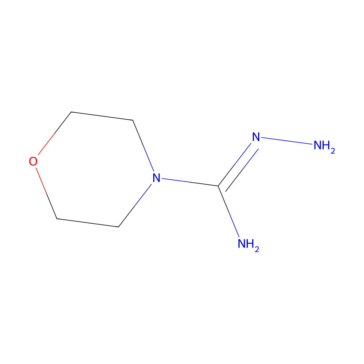 Morpholine-4-carboximidhydrazide molecular structure, CAS 31106-56-6