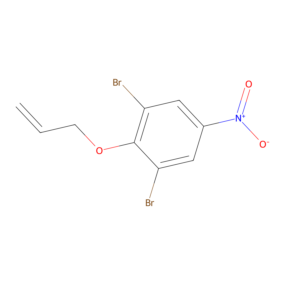 Benzene, 1,3-dibromo-5-nitro-2-(2-propenyloxy)- molecular structure, CAS 31106-77-1