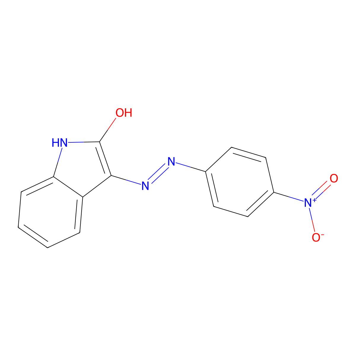 3-(2-(4-Nitrophenyl)hydrazinyl)indol-2-one molecular structure, CAS 31107-06-9