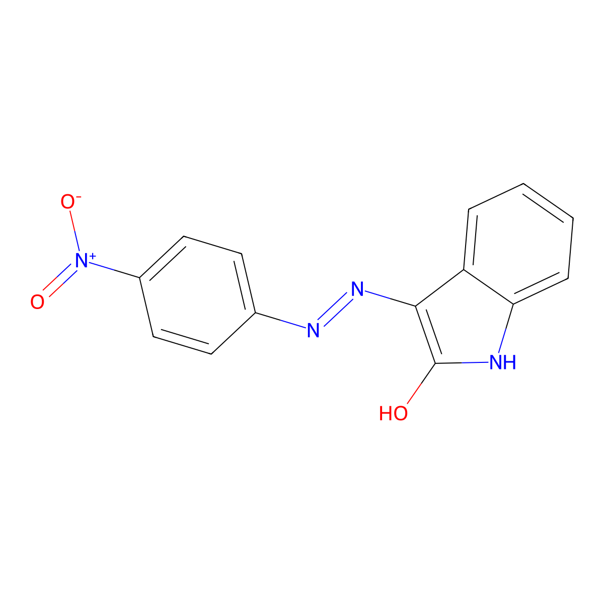 3-(2-(4-Nitrophenyl)hydrazinyl)indol-2-one molecular structure, CAS 31107-06-9
