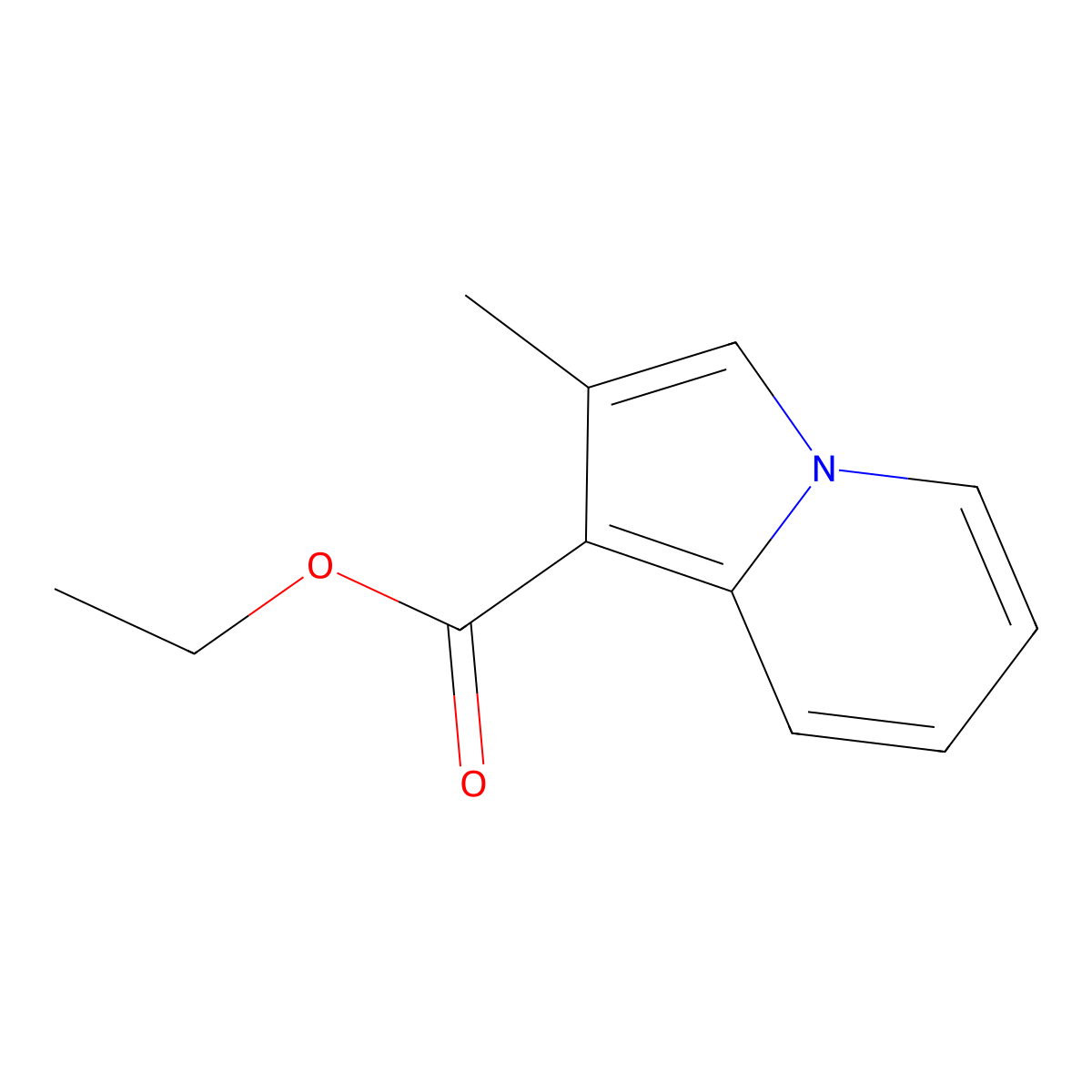 Ethyl 2-methylindolizine-1-carboxylate molecular structure, CAS 31108-60-8