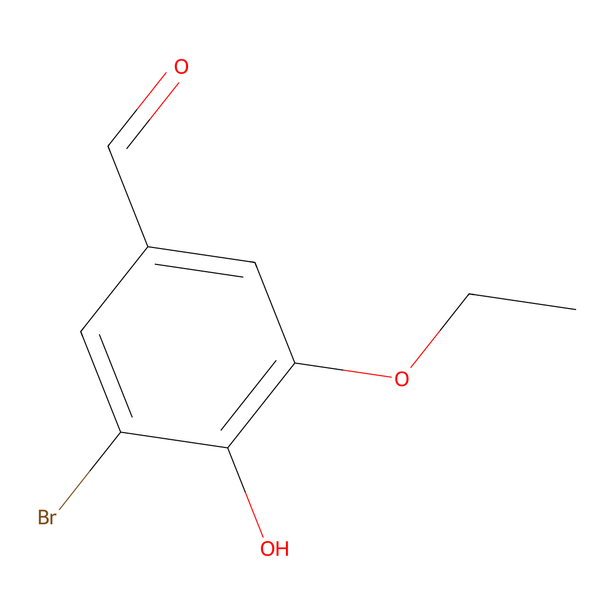 3-Bromo-5-ethoxy-4-hydroxybenzaldehyde molecular structure, CAS 3111-37-3