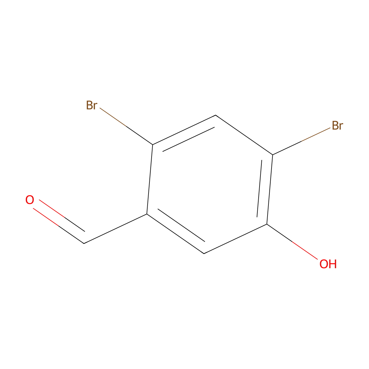 2,4-Dibromo-5-hydroxybenzaldehyde molecular structure, CAS 3111-51-1
