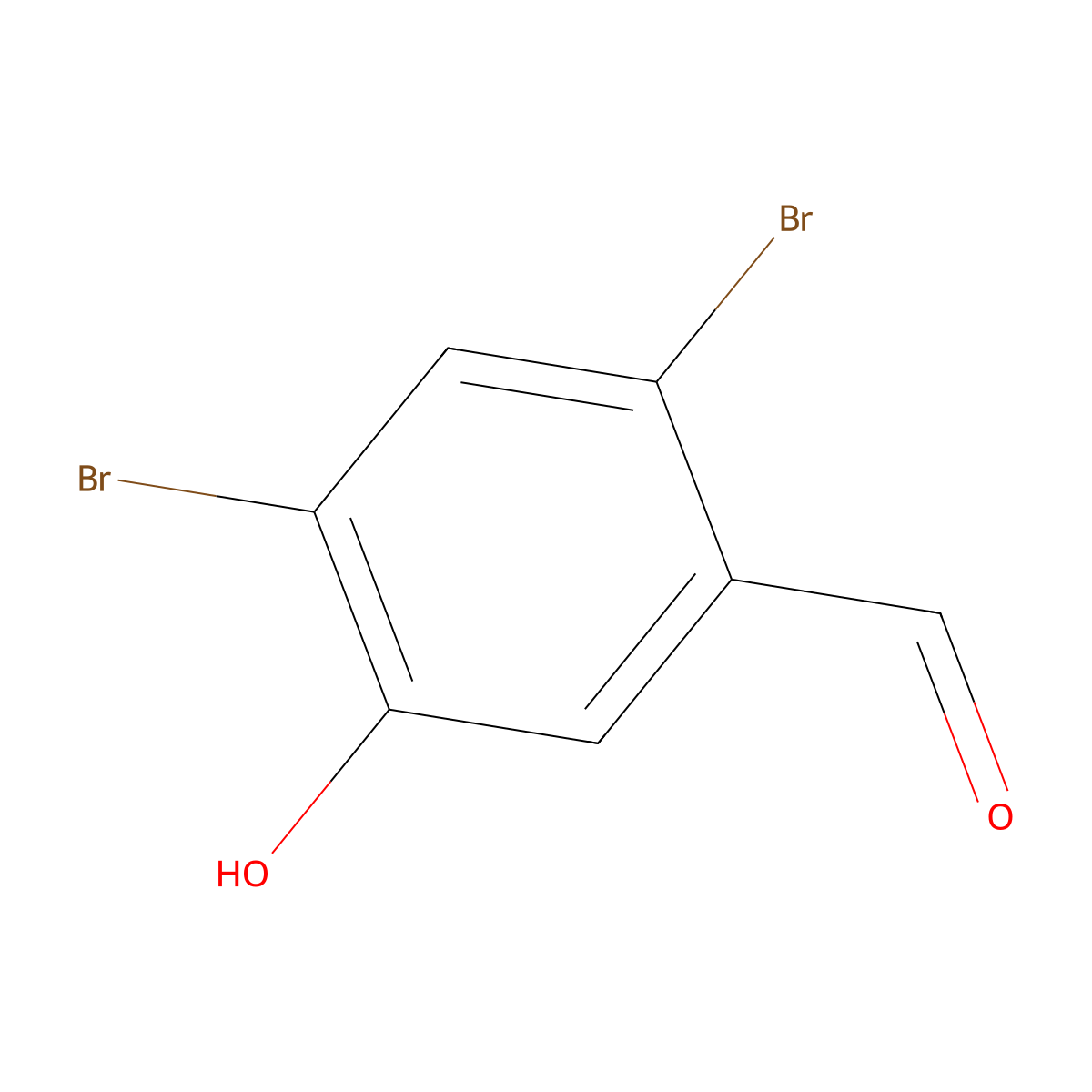 2,4-Dibromo-5-hydroxybenzaldehyde molecular structure, CAS 3111-51-1