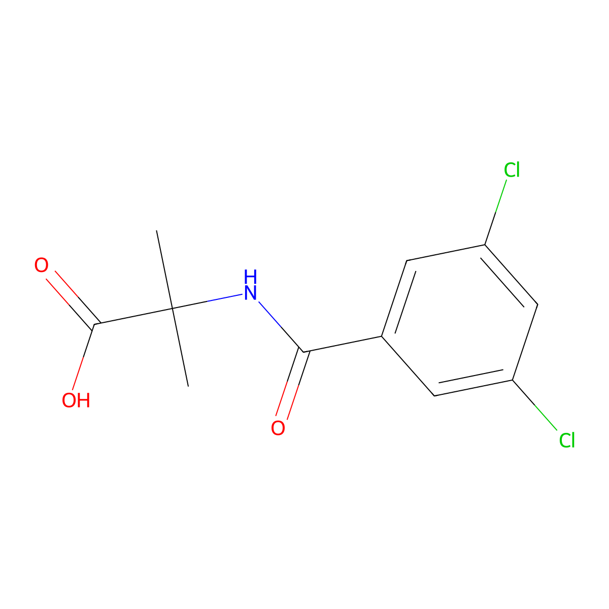 2-((3,5-Dichlorophenyl)formamido)-2-methylpropanoic acid molecular structure, CAS 31110-41-5