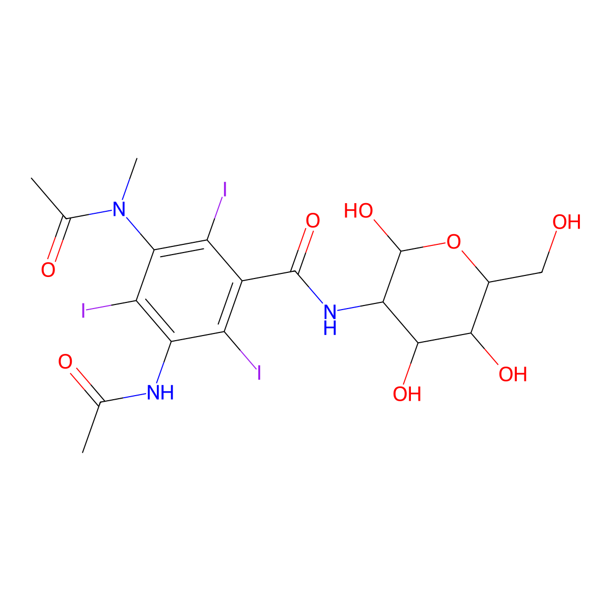 Metrizamide molecular structure, CAS 31112-62-6