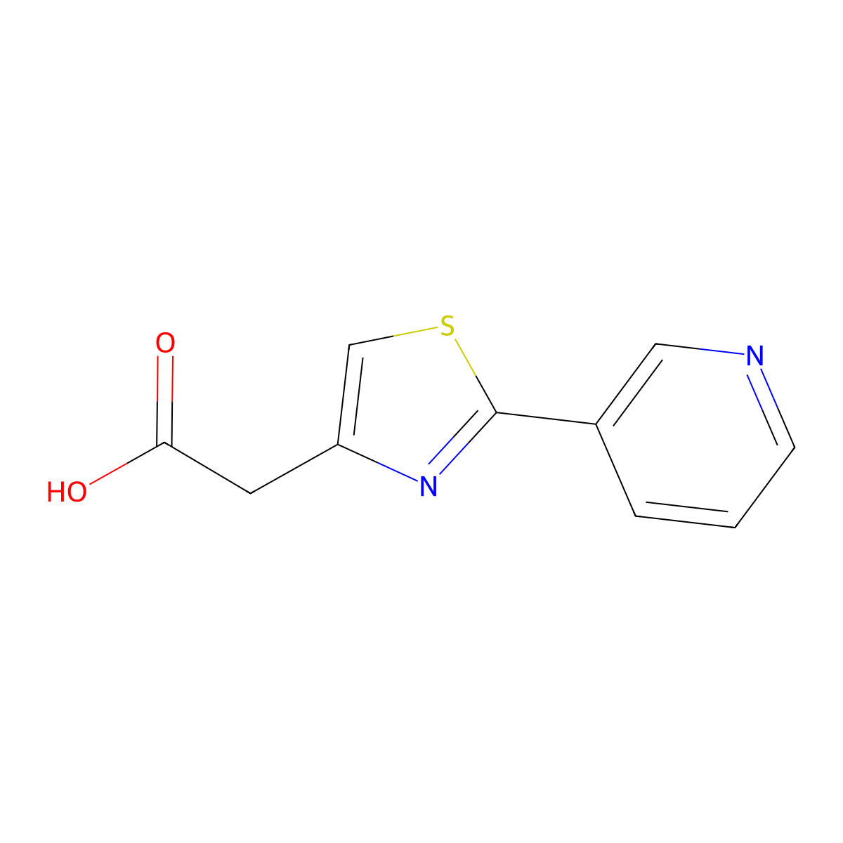 2-(2-(Pyridin-3-yl)thiazol-4-yl)acetic acid molecular structure, CAS 31112-90-0