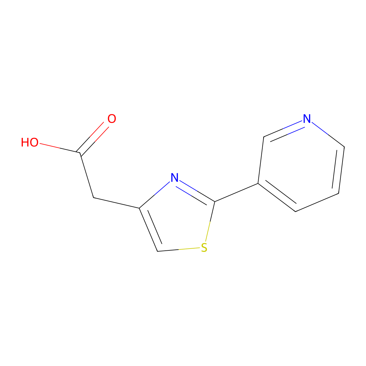 2-(2-(Pyridin-3-yl)thiazol-4-yl)acetic acid molecular structure, CAS 31112-90-0