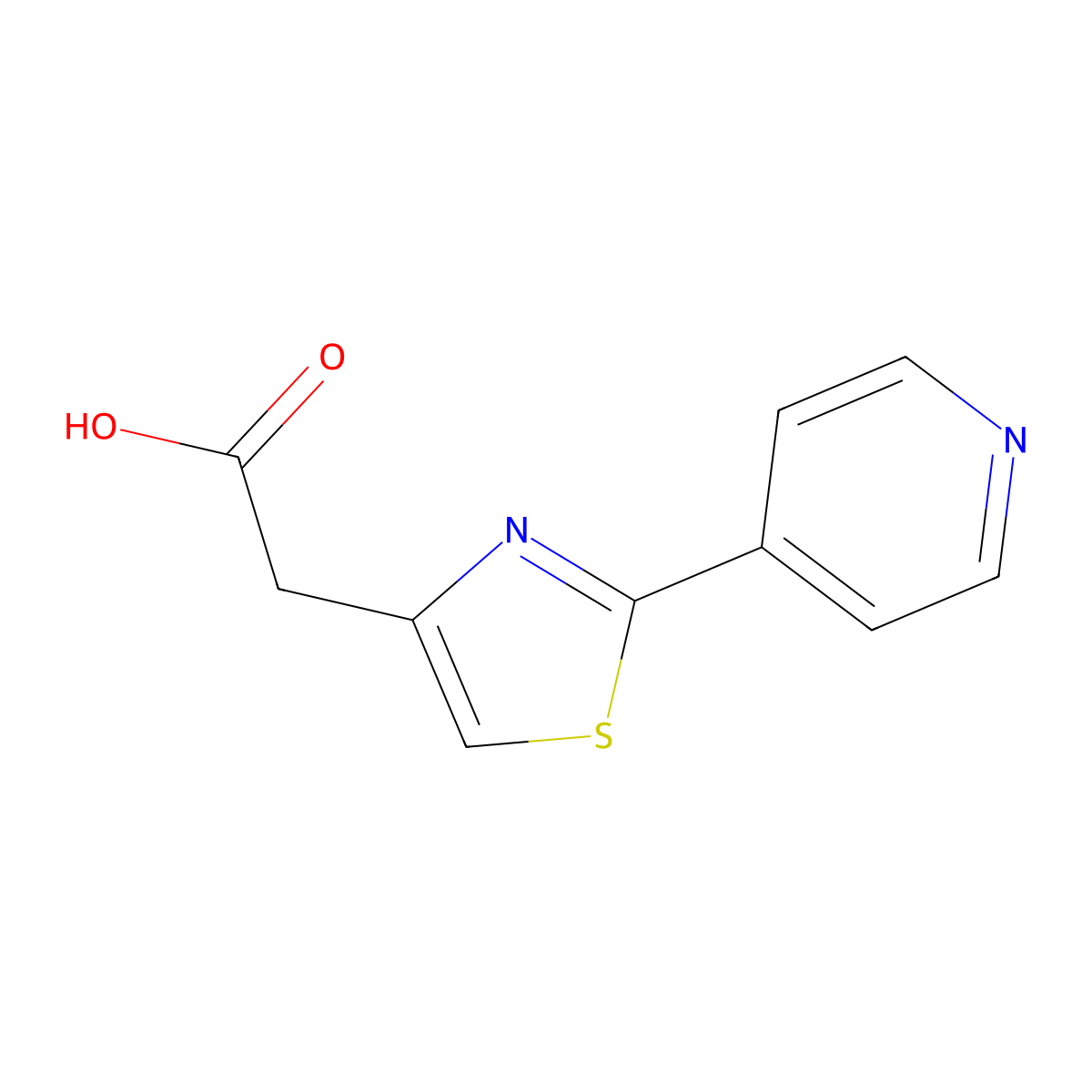 (2-Pyridin-4-yl-thiazol-4-yl)-acetic acid molecular structure, CAS 31112-92-2
