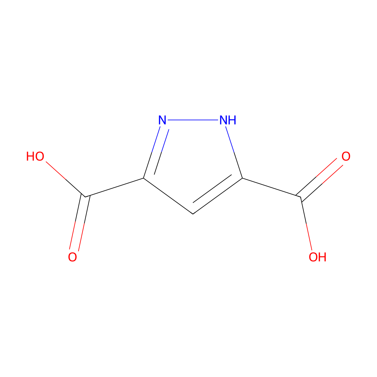Pyrazole-3,5-dicarboxylic acid molecular structure, CAS 3112-31-0