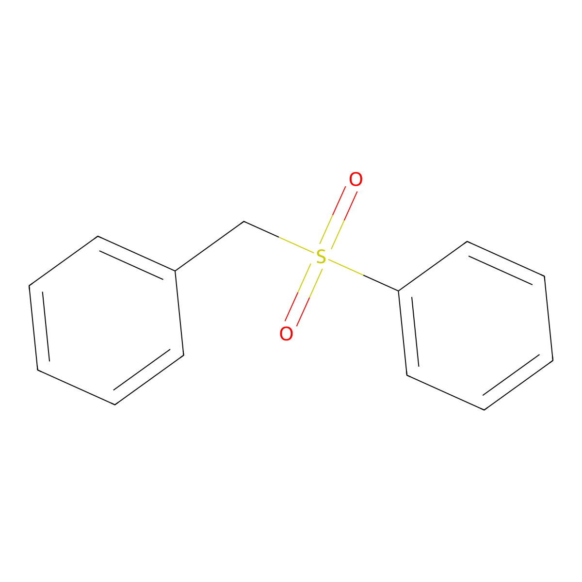 Benzene, ((phenylmethyl)sulfonyl)-, molecular structure, CAS 3112-88-7