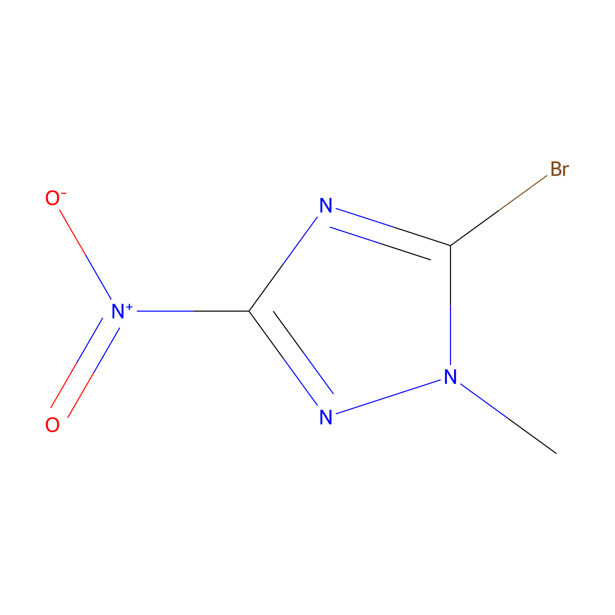 5-bromo-1-methyl-3-nitro-1H-1,2,4-triazole molecular structure, CAS 31123-19-0