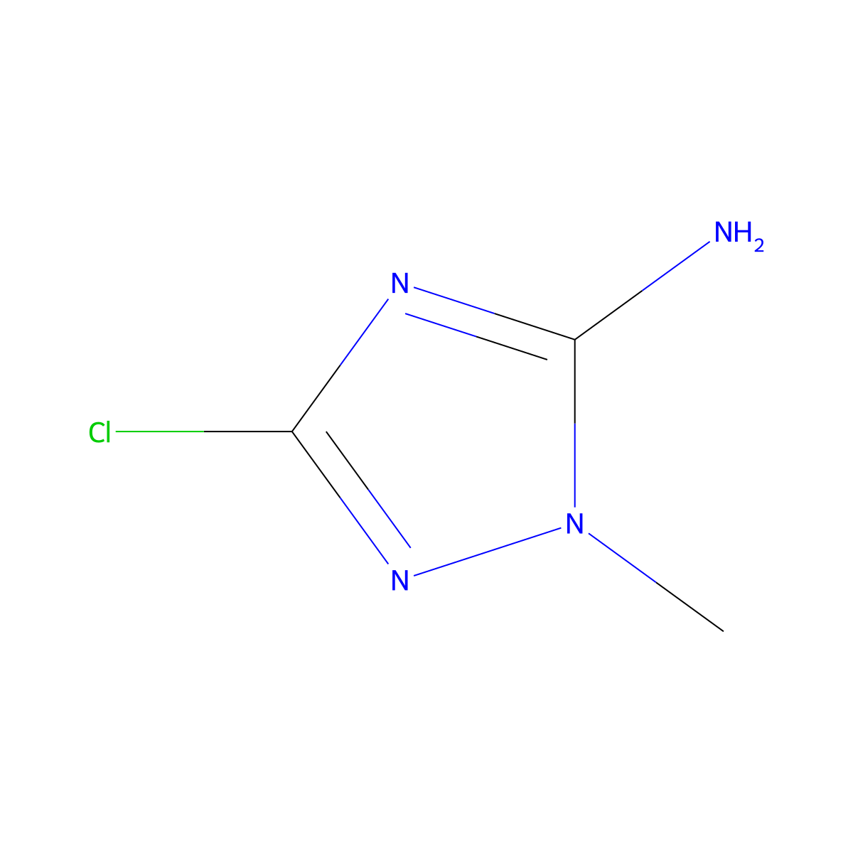 3-chloro-1-methyl-1H-1,2,4-triazol-5-amine molecular structure, CAS 31123-20-3