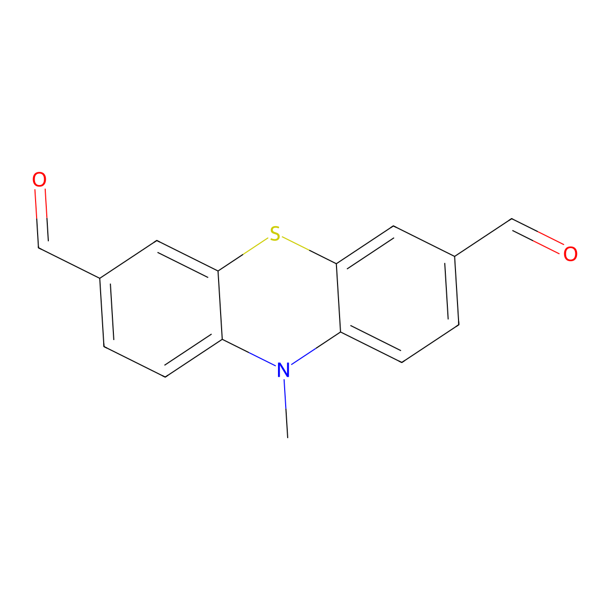 10-Methylphenothiazine-3,7-dicarbaldehyde molecular structure, CAS 31123-52-1