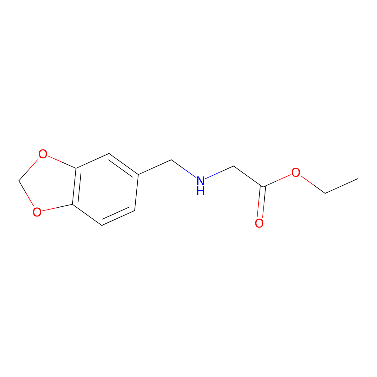 Ethyl 2-{[(1,3-dioxaindan-5-yl)methyl]amino}acetate molecular structure, CAS 31127-35-2
