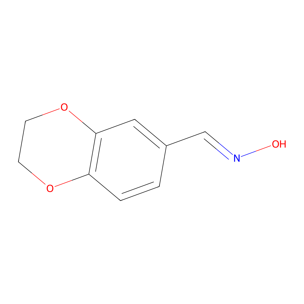 2,3-Dihydrobenzo[b][1,4]dioxine-6-carbaldehyde oxime molecular structure, CAS 31127-39-6