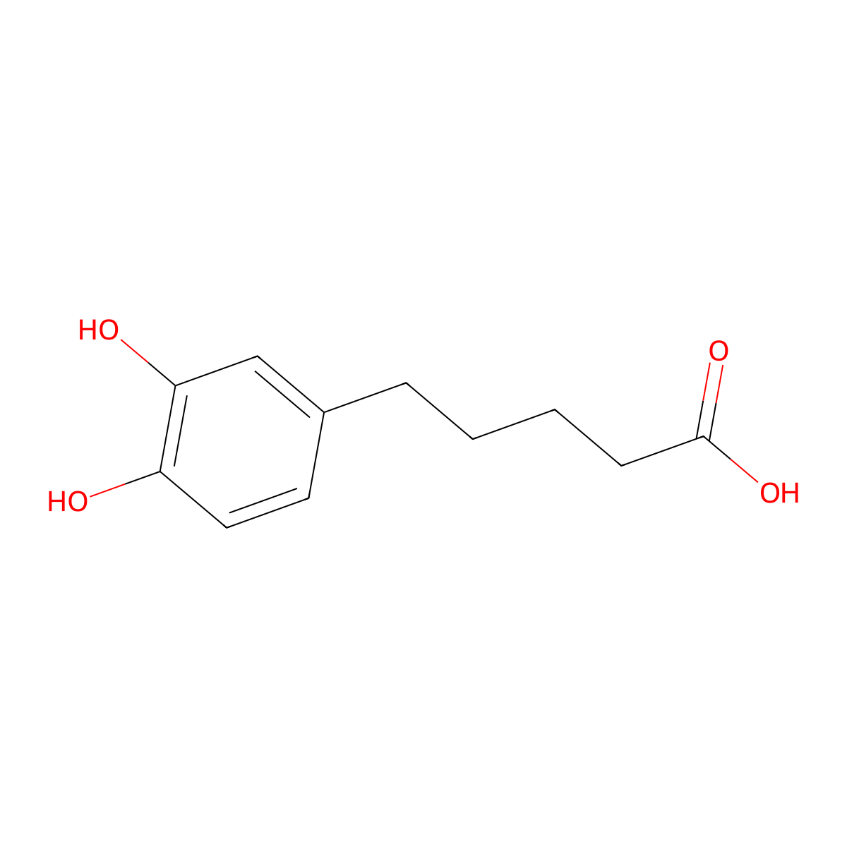 5-(3,4-Dihydroxyphenyl)pentanoic acid molecular structure, CAS 31129-94-9