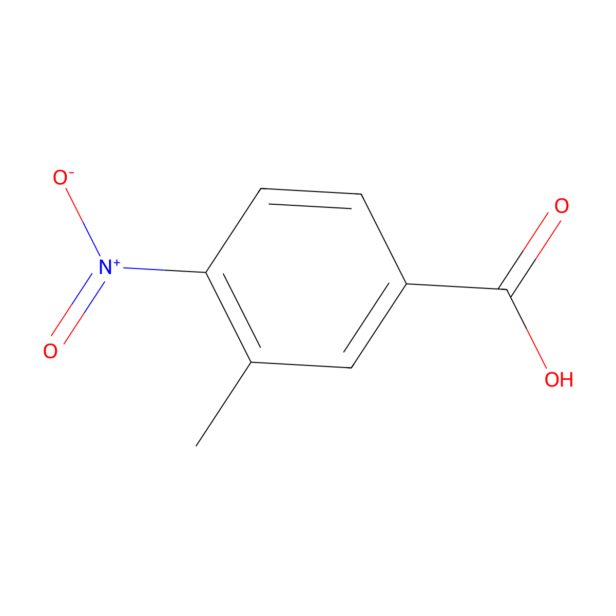 3-Methyl-4-nitrobenzoic acid molecular structure, CAS 3113-71-1