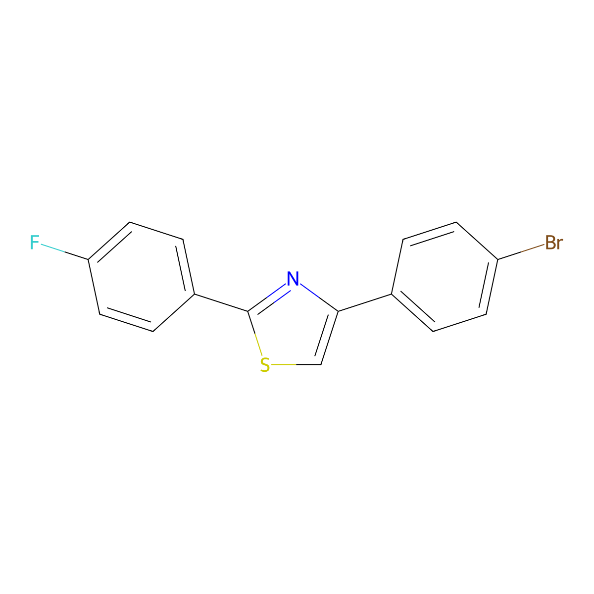 4-(4-Bromo-phenyl)-2-(4-fluoro-phenyl)-thiazole molecular structure, CAS 311313-13-0