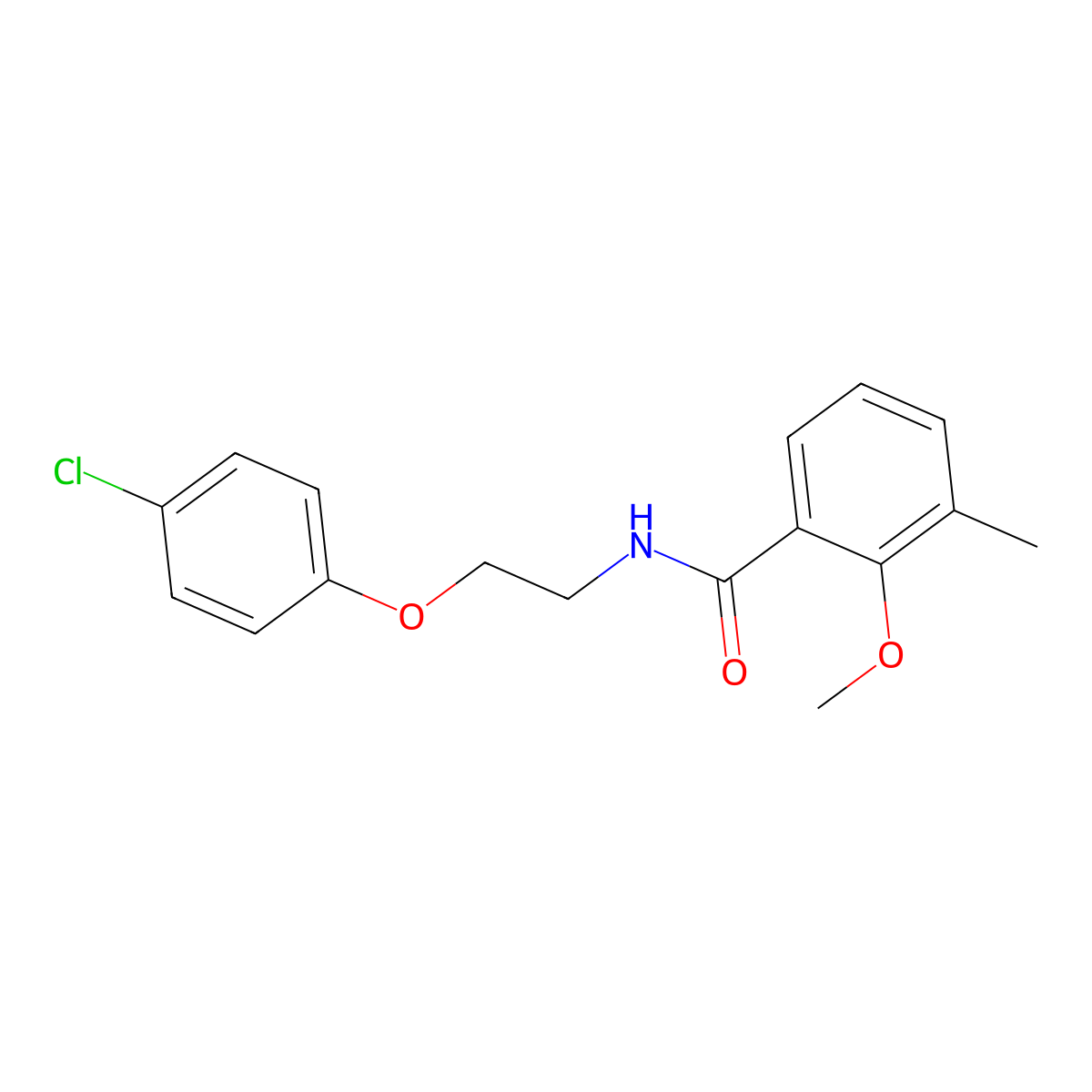 N-[2-(4-chlorophenoxy)ethyl]-2-methoxy-3-methylbenzamide molecular structure, CAS 311313-94-7
