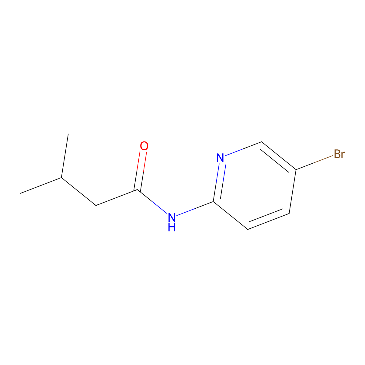 N-(5-bromopyridin-2-yl)-3-methylbutanamide molecular structure, CAS 311314-11-1