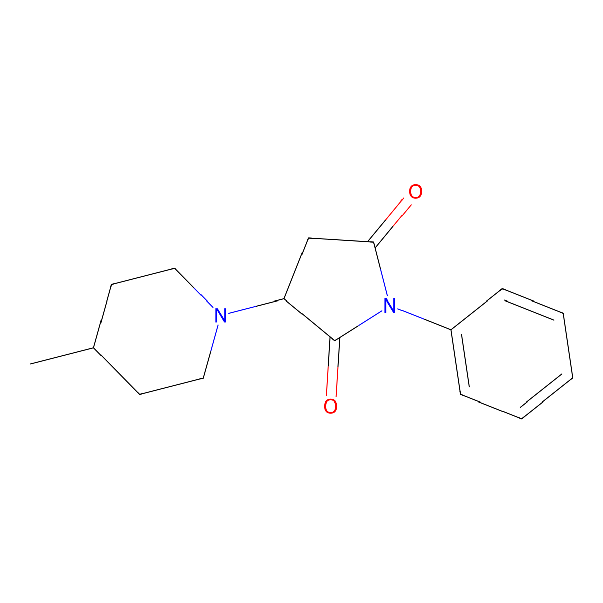 3-(4-Methylpiperidin-1-yl)-1-phenylpyrrolidine-2,5-dione molecular structure, CAS 311314-13-3