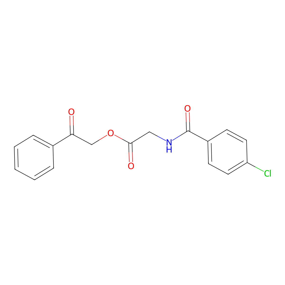 2-oxo-2-phenylethyl N-[(4-chlorophenyl)carbonyl]glycinate molecular structure, CAS 311314-19-9