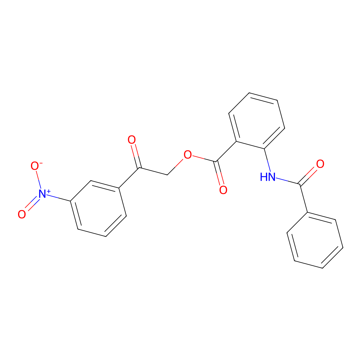 2-{3-Nitrophenyl}-2-oxoethyl 2-(benzoylamino)benzoate molecular structure, CAS 311314-24-6