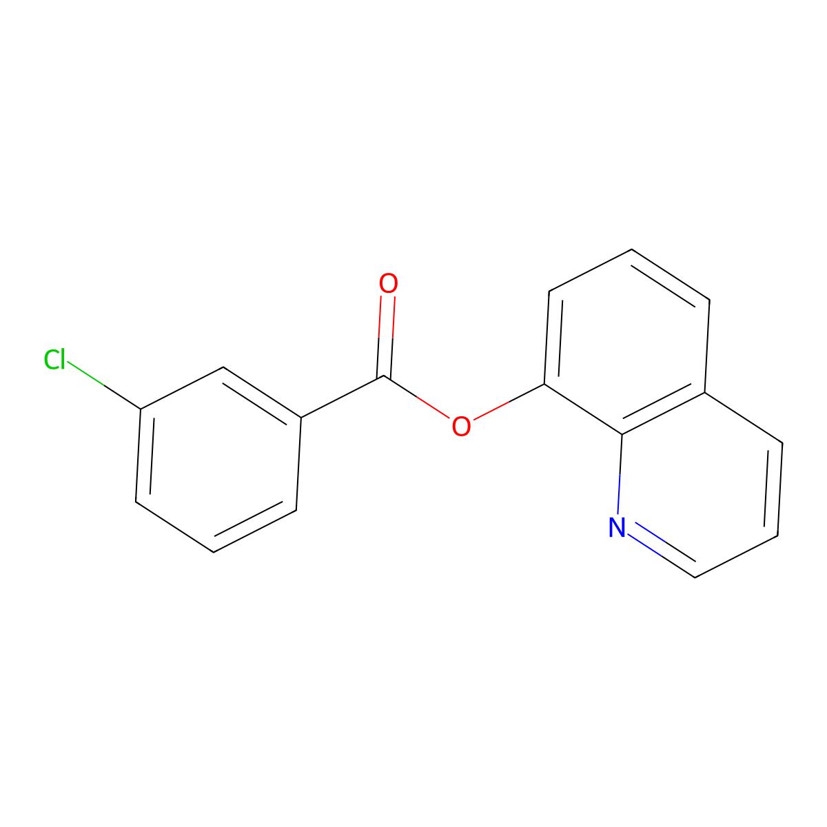 Quinolin-8-yl 3-chlorobenzoate molecular structure, CAS 311314-28-0
