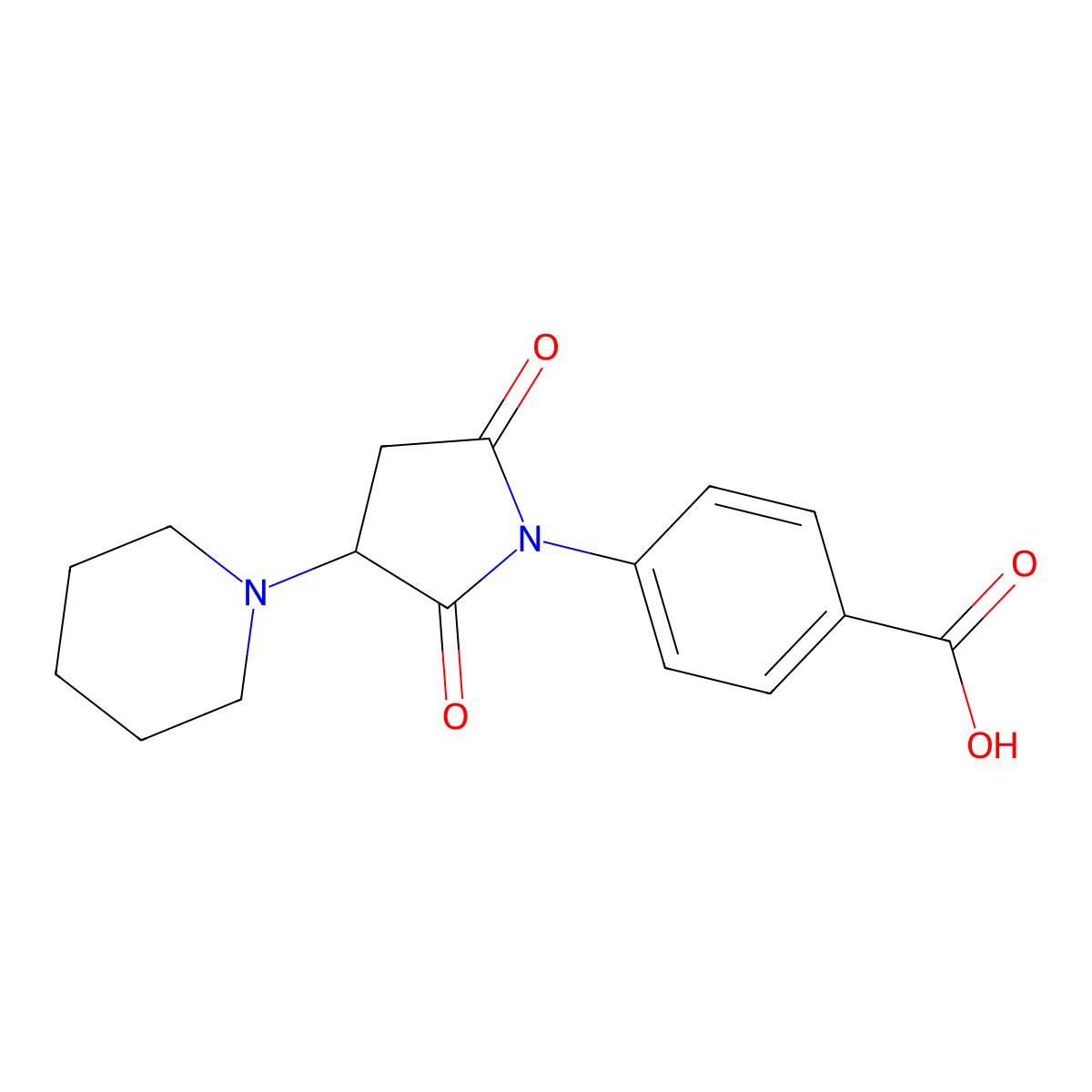 4-(2,5-Dioxo-3-piperidin-1-yl-pyrrolidin-1-yl)-benzoic acid molecular structure, CAS 311314-35-9