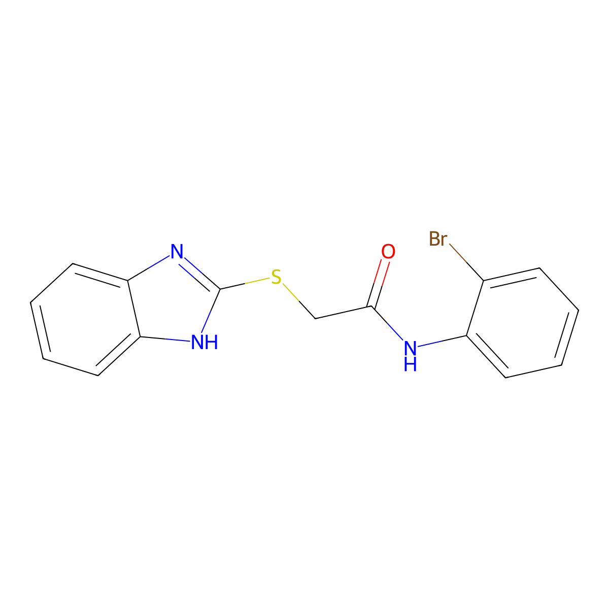 2-(1H-benzimidazol-2-ylsulfanyl)-N-(2-bromophenyl)acetamide molecular structure, CAS 311314-37-1