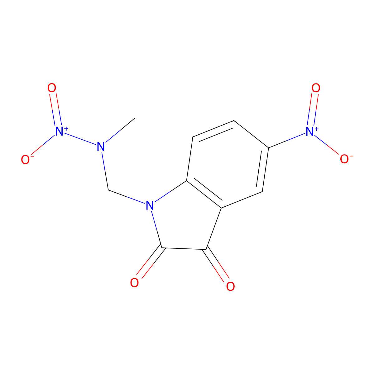 N-methyl-N-[(5-nitro-2,3-dioxoindol-1-yl)methyl]nitramide molecular structure, CAS 311314-57-5