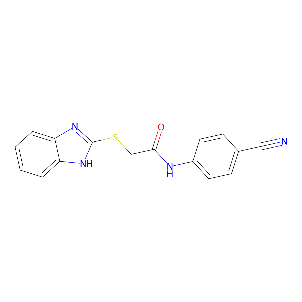 2-(1H-benzimidazol-2-ylsulfanyl)-N-(4-cyanophenyl)acetamide molecular structure, CAS 311314-60-0
