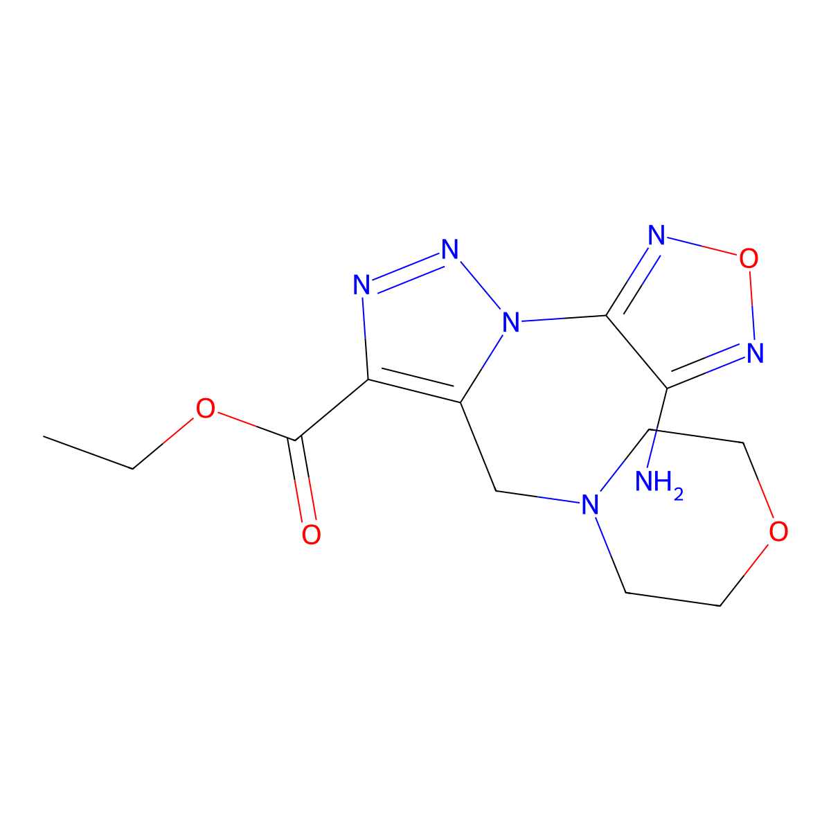 ethyl 1-(4-amino-1,2,5-oxadiazol-3-yl)-5-(morpholin-4-ylmethyl)-1H-1,2,3-triazole-4-carboxylate molecular structure, CAS 311314-84-8