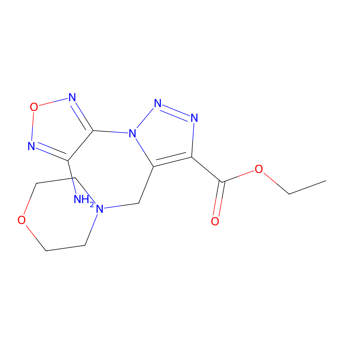 ethyl 1-(4-amino-1,2,5-oxadiazol-3-yl)-5-(morpholin-4-ylmethyl)-1H-1,2,3-triazole-4-carboxylate molecular structure, CAS 311314-84-8