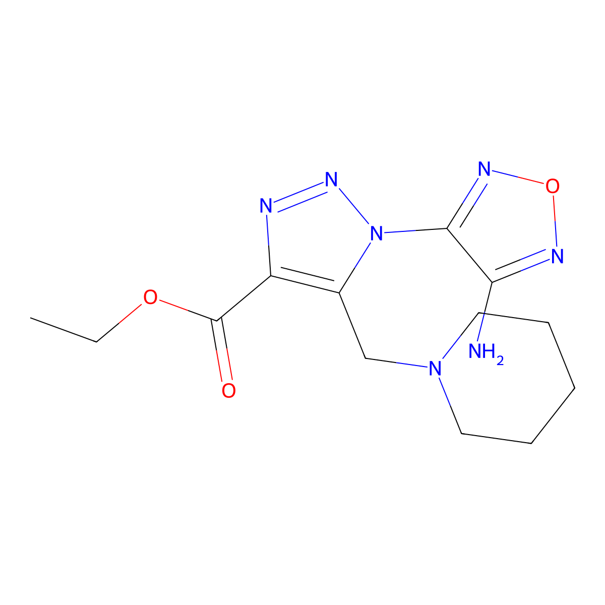 Ethyl 1-(4-amino-1,2,5-oxadiazol-3-yl)-5-(1-piperidinylmethyl)-1H-1,2,3-triazole-4-carboxylate molecular structure, CAS 311314-85-9