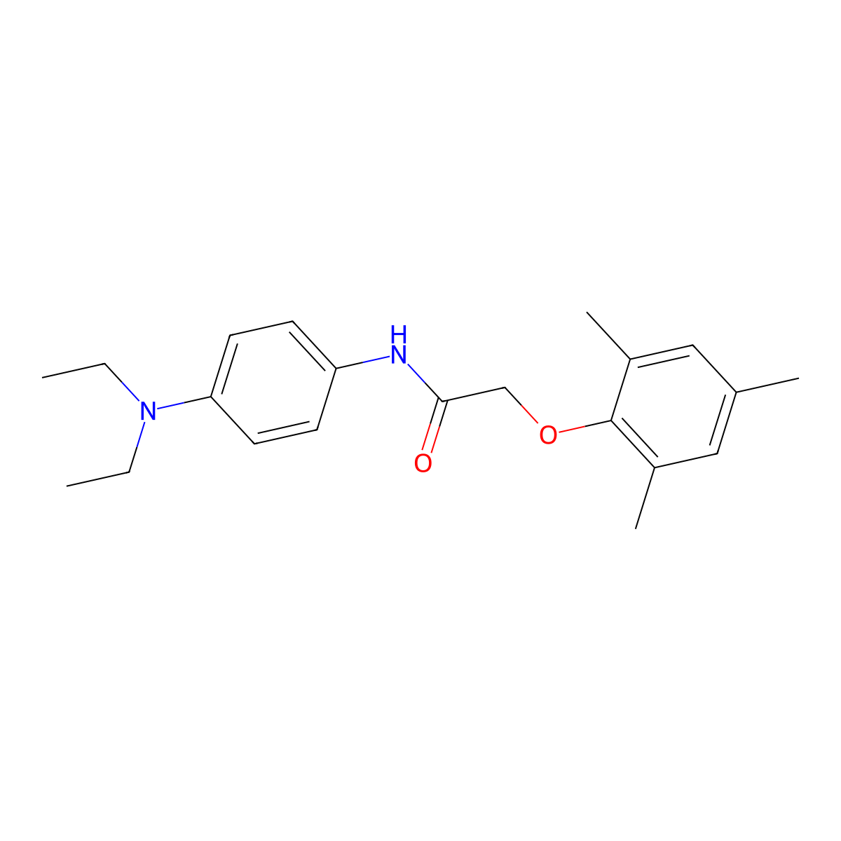 N-[4-(diethylamino)phenyl]-2-(2,4,6-trimethylphenoxy)acetamide molecular structure, CAS 311315-68-1