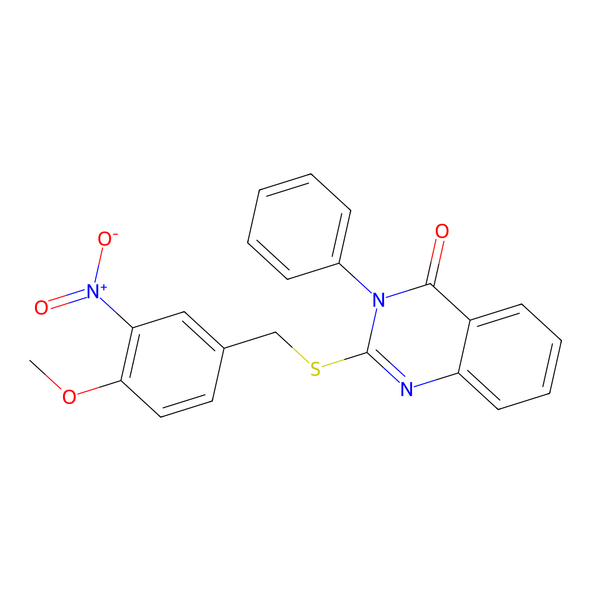 2-[(4-Methoxy-3-nitrophenyl)methylsulfanyl]-3-phenylquinazolin-4-one molecular structure, CAS 311315-82-9