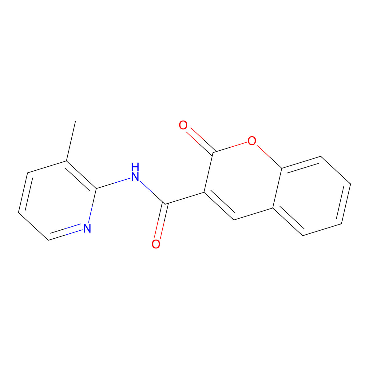 N-(3-methylpyridin-2-yl)-2-oxo-2H-chromene-3-carboxamide molecular structure, CAS 311315-84-1