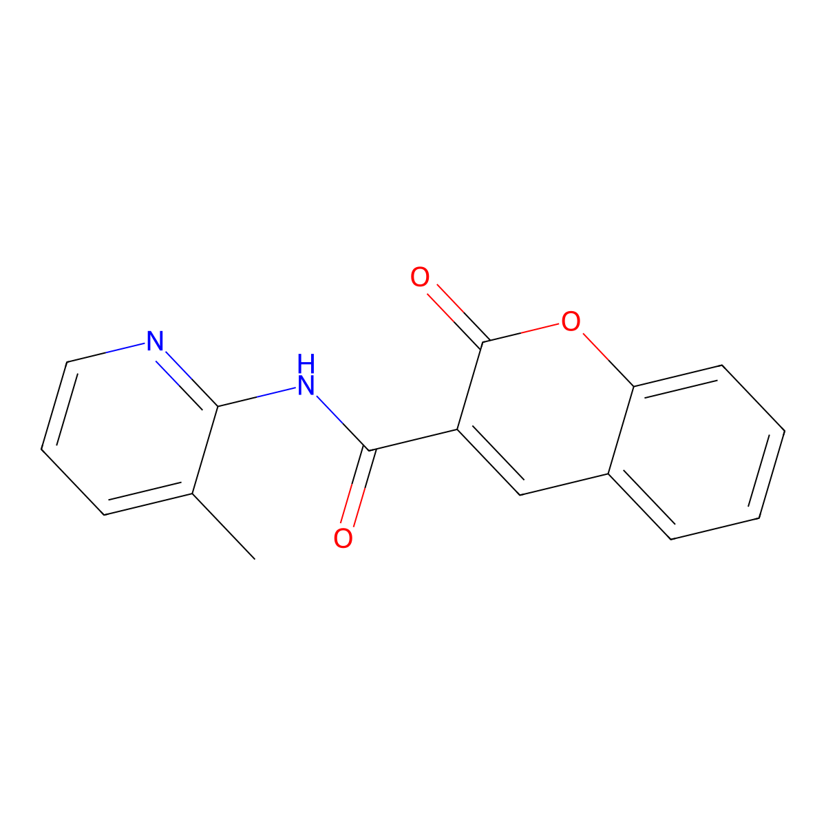N-(3-methylpyridin-2-yl)-2-oxo-2H-chromene-3-carboxamide molecular structure, CAS 311315-84-1