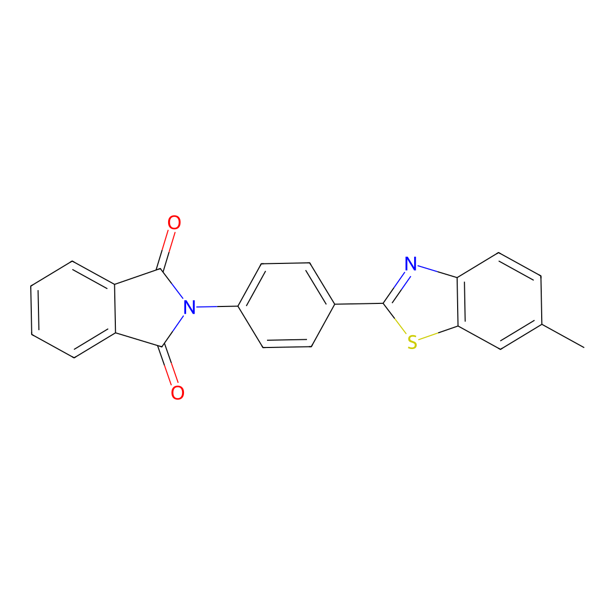 2-(4-(6-Methylbenzo[d]thiazol-2-yl)phenyl)isoindoline-1,3-dione molecular structure, CAS 311315-93-2