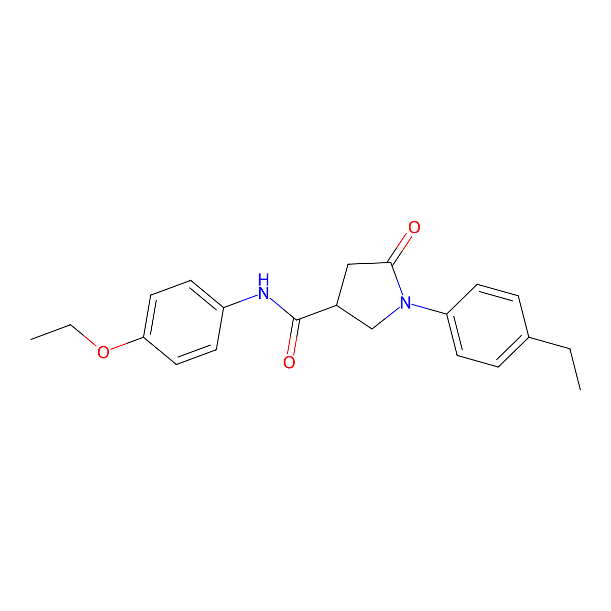 N-(4-ethoxyphenyl)-1-(4-ethylphenyl)-5-oxopyrrolidine-3-carboxamide molecular structure, CAS 311315-99-8